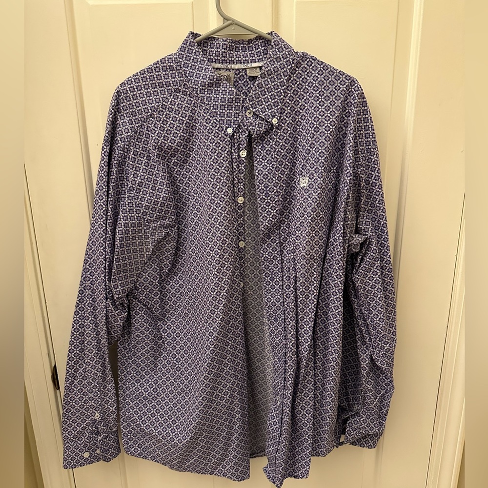 Cinch Mens XL purple long sleeve button down shirt